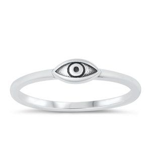 Sterling Silver Eye Ring 4 mm 925 Fashion Band